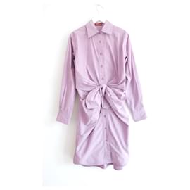 Altuzarra-Altuzarra Chloris Hemdblusenkleid aus lilafarbenem Baumwollpopeline mit Taillenband.-Lila