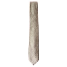 Ermenegildo Zegna-Zegna beige cashmere blend tie.-Camel