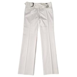 Dolce & Gabbana-Dolce & Gabbana y2k women's white trousers-White