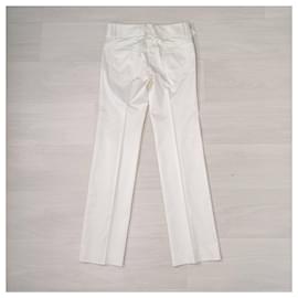 Dolce & Gabbana-Dolce & Gabbana y2k women's white trousers-White