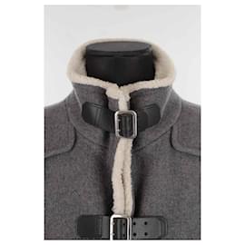 Claudie Pierlot-Manteau en laine-Gris