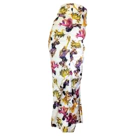 Autre Marque-Jason Wu Collection Chalk Multi Floral Printed Crinkled Midi Skirt-Multiple colors