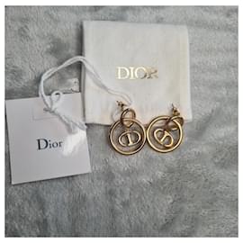 Dior-CD single round hoops-Golden