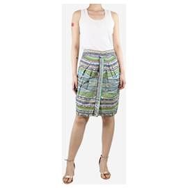 Etro-Multicolour printed skirt with pleats - size UK 12-Multiple colors
