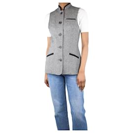 Autre Marque-Black Herringbone waistcoat - size UK 6-Black