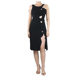 Christopher Kane Robe midi découpée noire - taille UK 8 Noir