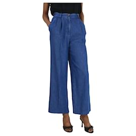 Sessun-Blaue Jeans mit weitem Bein und Bundfalten - Größe UK 6-Blau