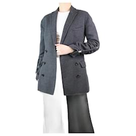 Ermanno Scervino-Grey double-breasted wool-blend jacket - size UK 8-Grey