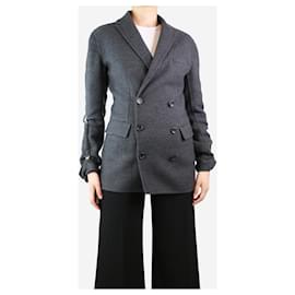 Ermanno Scervino-Grey double-breasted wool-blend jacket - size UK 8-Grey