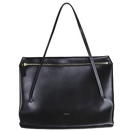 Wandler Bolsa com alça superior em couro preto Preto