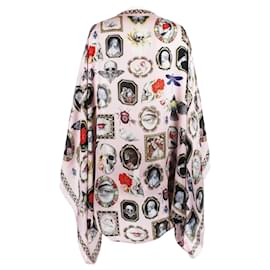 Alexander Mcqueen-Alexander McQueen Memento Mori Silk Cape-Multiple colors