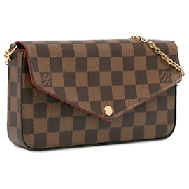 Louis Vuitton-Louis Vuitton Brown Damier Ebene Pochette Felicie-Braun