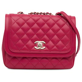 Chanel-Rabat de jour en cuir d'agneau moyen rose Chanel-Rose