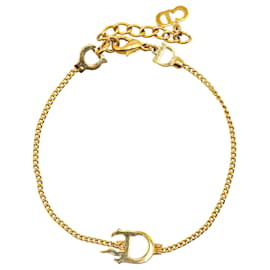 Dior-Dior Gold D Logo Charm Bracelet-Golden