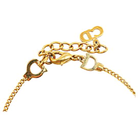 Dior-Dior Gold D Logo Charm Bracelet-Golden