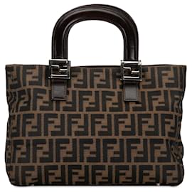 Fendi-cabas Twins en toile Zucca marron Fendi-Marron