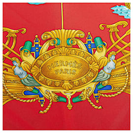 Hermès-Hermès Red Voiles De Lumiere Silk Scarf-Other