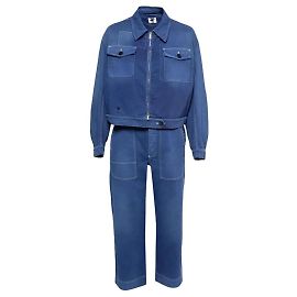 Set giacca e pantaloni in twill di cotone blu di Christian Dior Blu