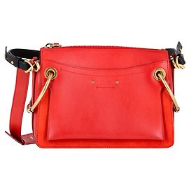 Chloé Bolsa de Ombro Pequena Roy em Couro Vermelho Vermelho