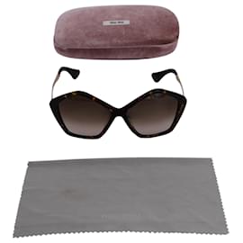 Miu Miu-Miu Miu Gafas de sol tintadas con montura pentágono de carey en acetato marrón-Castaño