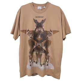 Camiseta Burberry Multi Deer Carrick em algodão bege Bege