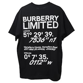 Burberry-Burberry Address-Print T-Shirt in Black Cotton-Black