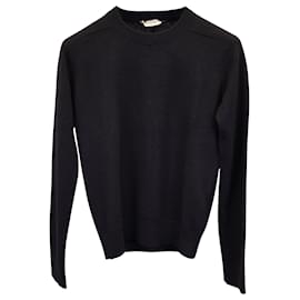 Saint Laurent-Suéter Saint Laurent Crewneck em Lã Preta-Preto