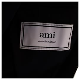 Ami-AMI Paris Twill Bomber Jacket in Black Polyester-Black