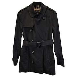 Burberry-Burberry Sandringham Coat in Black Cotton-Black