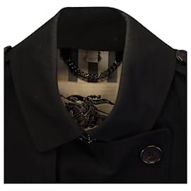 Burberry-Burberry Sandringham Coat in Black Cotton-Black