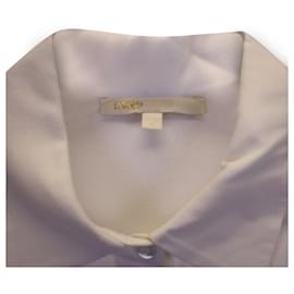 Maje-Maje Button-Up-Hemd aus weißer Seiden-Baumwolle-Weiß