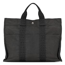 Hermès-Hermes Toile Herline MM Tote Bolso tote de lona en buen estado-Otro