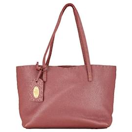 Fendi-Fendi Leather Selleria Tote Bag 8BH099 in Very Good Condition-Pink