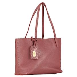 Fendi-Fendi Leather Selleria Tote Bag 8BH099 in Very Good Condition-Pink