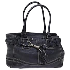 Coach-Sac à main Coach Cuir Noir Auth am6139-Noir