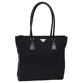 Prada-Bolso Tote PRADA Nylon Negro Autenticación 73887-Negro