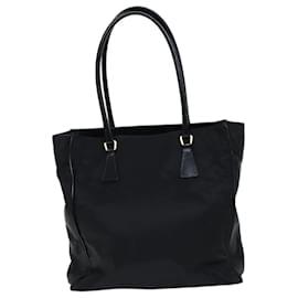 Prada-Bolso Tote PRADA Nylon Negro Autenticación 73887-Negro