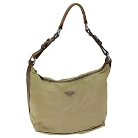 Prada-PRADA Shoulder Bag Nylon Beige Auth 73602-Beige