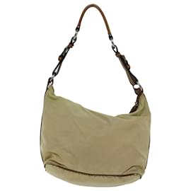 Prada-PRADA Shoulder Bag Nylon Beige Auth 73602-Beige
