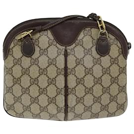 Gucci-GUCCI GG Supreme Web Sherry Line Sac à bandoulière PVC Beige 904 02 047 Auth yk12073-Beige