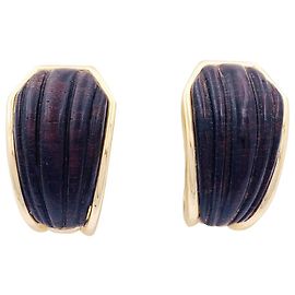 Orecchini Boucheron vintage in oro giallo, legno. Altro