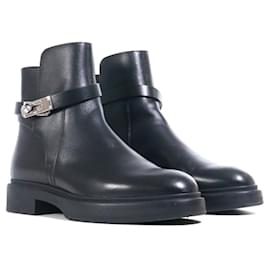 Hermès-HERMES Stiefel T.EU 39,5 Leder-Schwarz