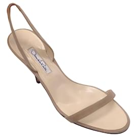 Autre Marque-Oscar de la Renta – Slingback-Sandalen aus Wildleder in Beige-Beige