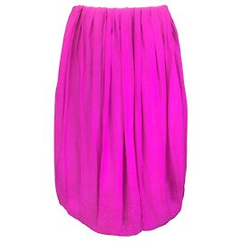 Dries Van Noten Fuchsia Silk Bubble Skirt Pink