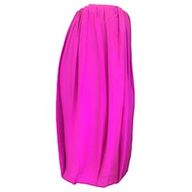 Autre Marque-Dries Van Noten Fuchsia Silk Bubble Skirt-Pink