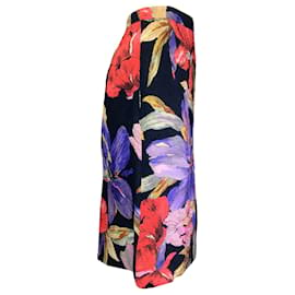 Autre Marque-Dries Van Noten Black Multi Floral Printed Puckered Mid-Length Skirt-Multiple colors