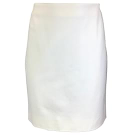 Autre Marque-Akris Punto Cream Viscose Stretch Knit Skirt-Cream