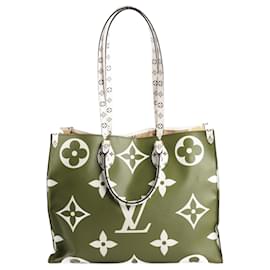 Louis Vuitton-Louis Vuitton Monogram Giant OntheGo GM Sac à main en vert et beige M44571-Beige