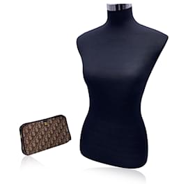 Christian Dior-Petite pochette zippée en toile oblique avec logo marron vintage-Autre
