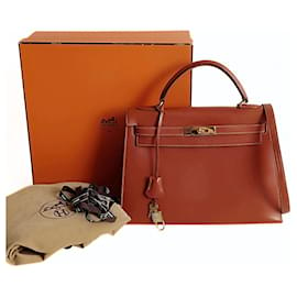 Hermès-Hermès Kelly 32 shoulder bag in brick color oX:1994-Brown